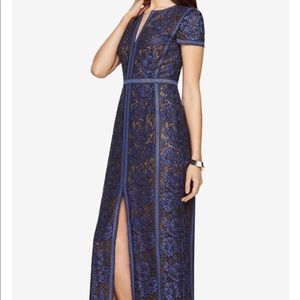 A maxi blue lace dress